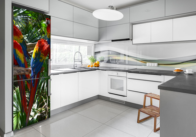 Autocolant pe frigider papagali Macaws