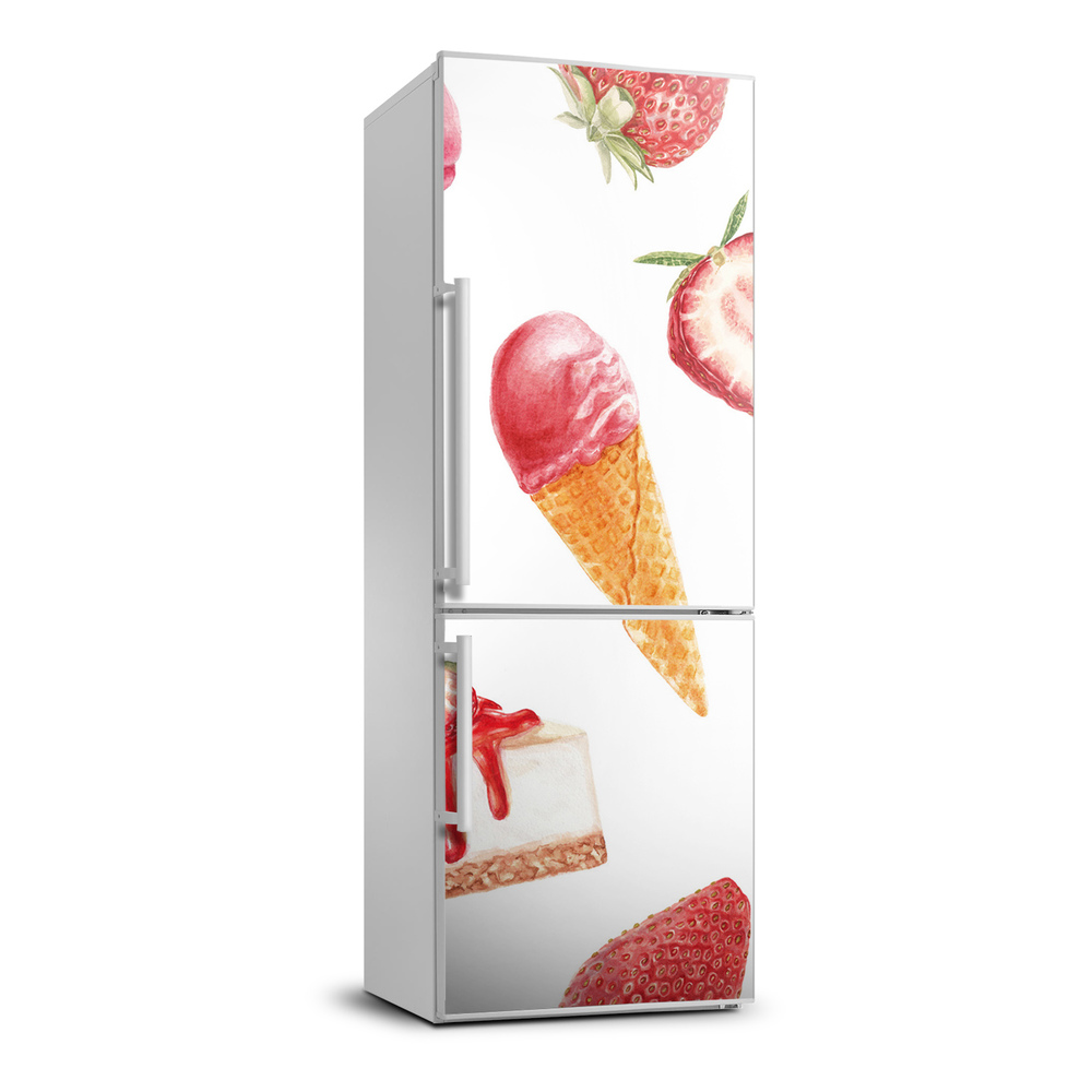 Autocolant frigider acasă aromă de căpșuni