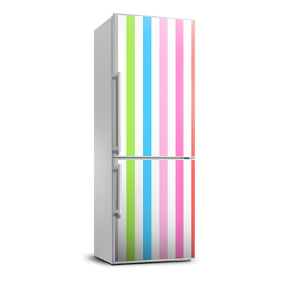 Autocolant pe frigider dungi colorate