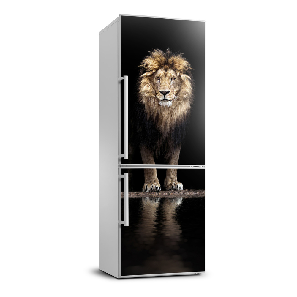 Foto Autocolant pentru piele al frigiderului Portret de un leu