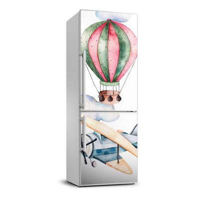 Autocolant pe frigider Baloane și avioane