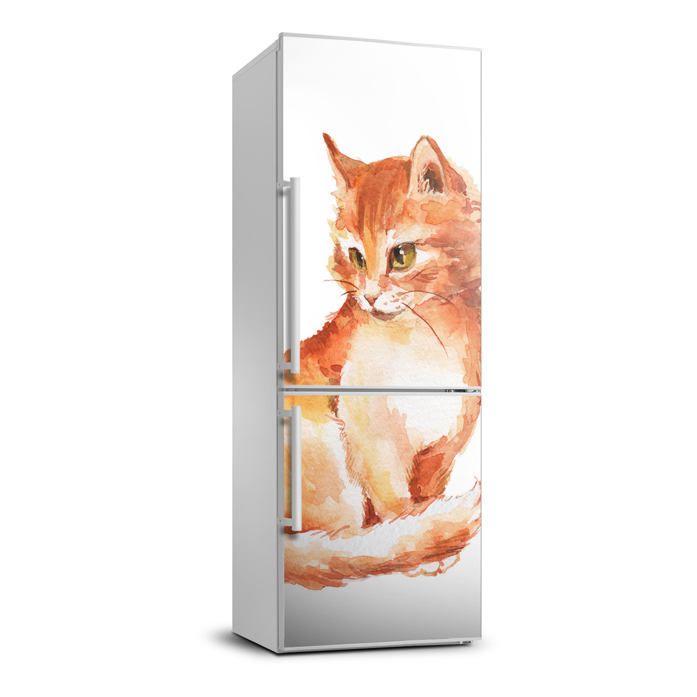 Autocolant pe frigider Red Cat