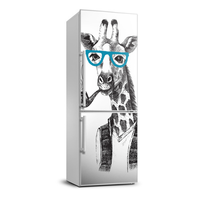Autocolant pe frigider ochelari Girafele