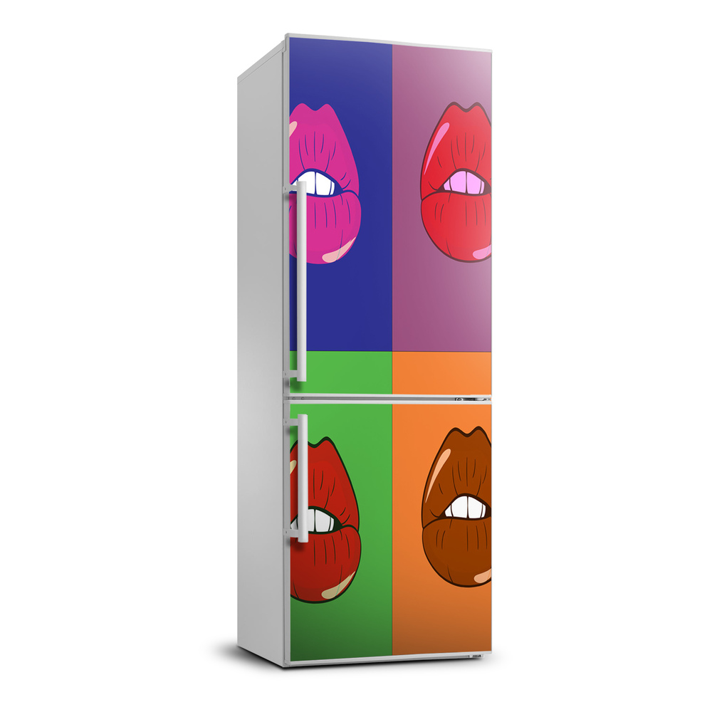 Autocolant frigider acasă buzele colorate