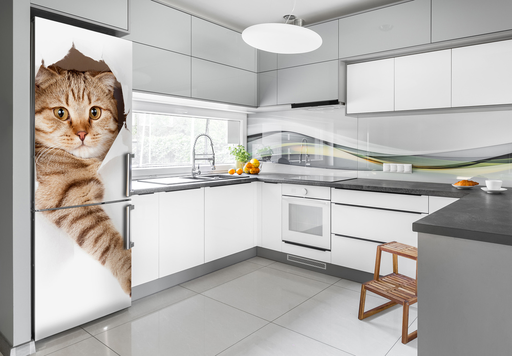 Autocolant frigider acasă Pisică