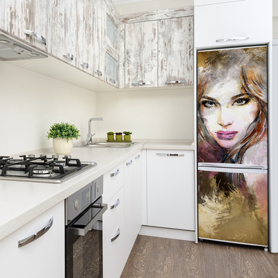 Autocolant frigider acasă Abstracție femeie