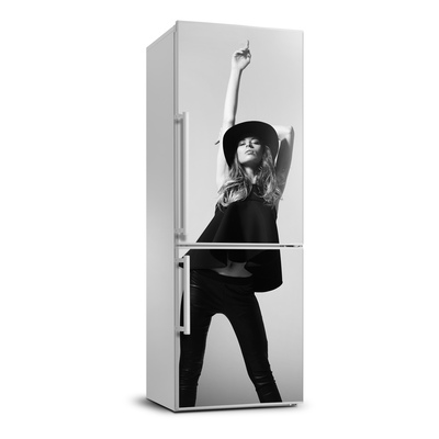 Foto Autocolant pentru piele al frigiderului Femeia în negru