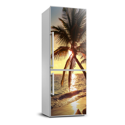 FotoFoto Autocolant pentru piele al frigiderului plaja tropicala