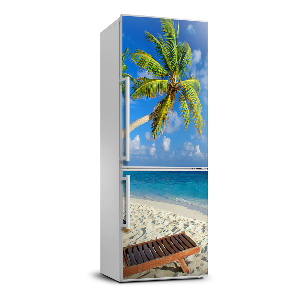 Autocolant pe frigider plaja tropicala