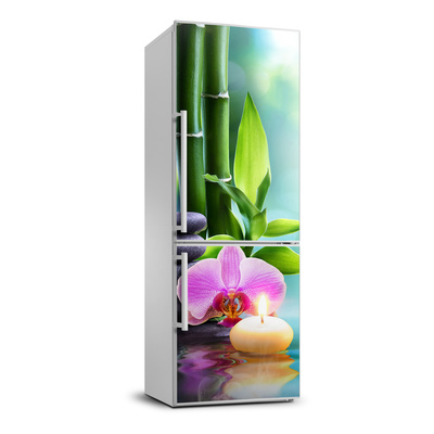 Autocolant frigider acasă Orhidee și bambus