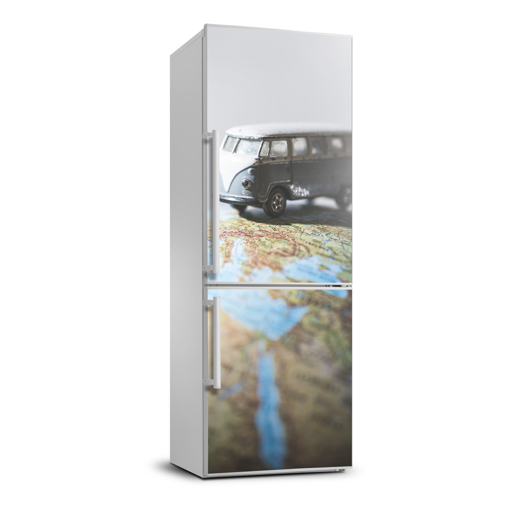 Foto Autocolant pentru piele al frigiderului Van de pe glob