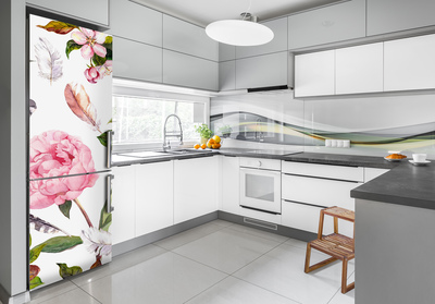 Autocolant pe frigider model floral