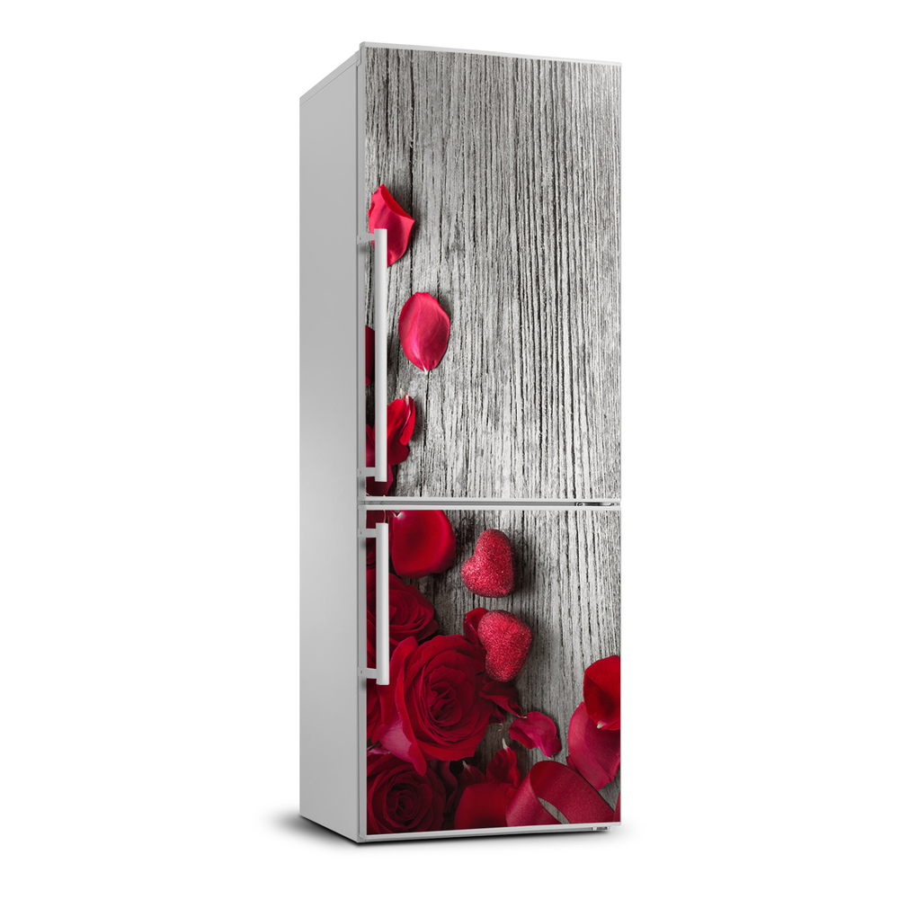 Autocolant frigider acasă trandafiri rosii