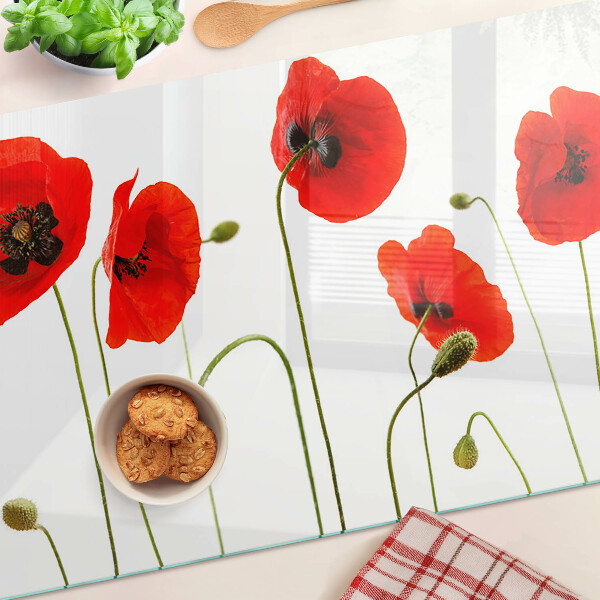 Tocător de bucătărie Motiv floral cu mac