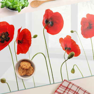 Tocător de bucătărie Motiv floral cu mac