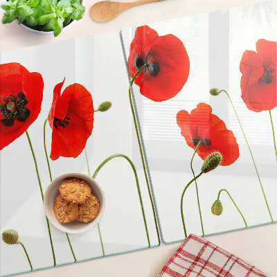 Tocător de bucătărie Motiv floral cu mac