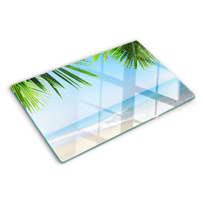 Tocător de bucătărie Plajă tropicală cu palmieri