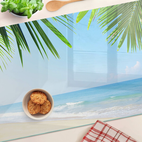Tocător de bucătărie Plajă tropicală cu palmieri