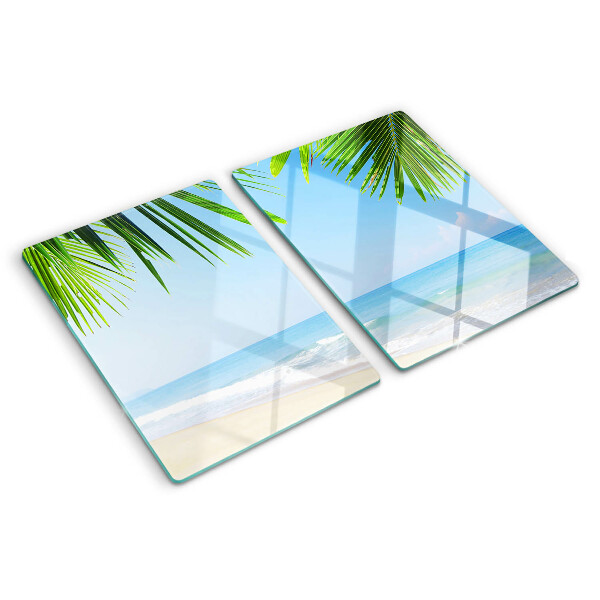 Tocător de bucătărie Plajă tropicală cu palmieri