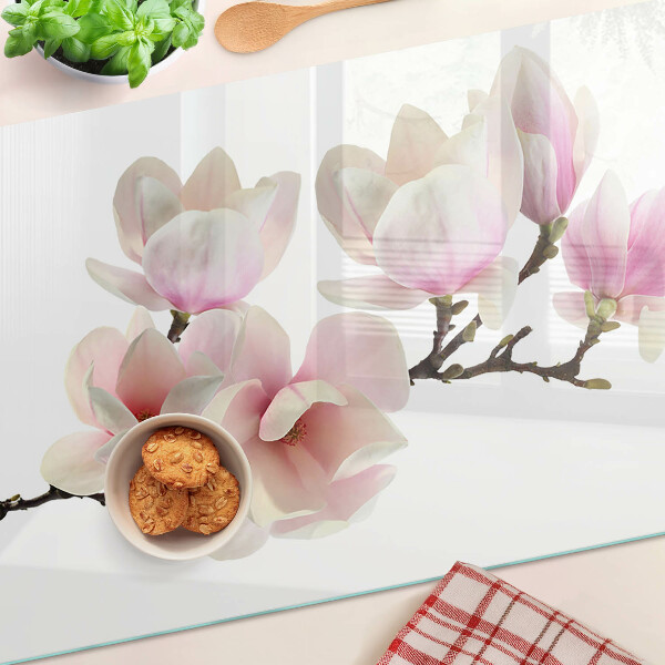 Tocător din sticlă Flori de magnolie pe o ramură