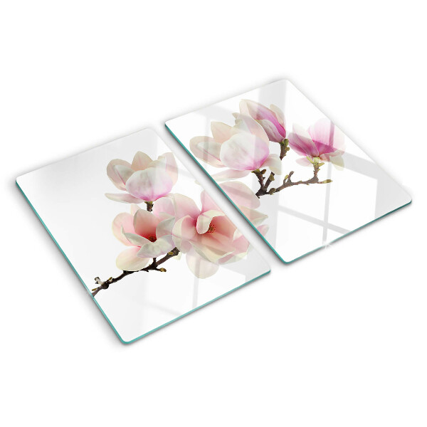 Tocător din sticlă Flori de magnolie pe o ramură