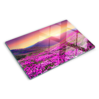 Tocător sticlă Peisaj floral la apus