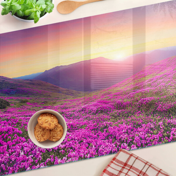 Tocător sticlă Peisaj floral la apus