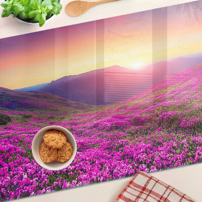 Tocător sticlă Peisaj floral la apus