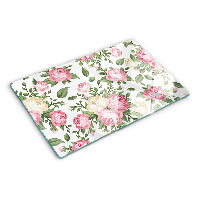 Tocător sticlă Model floral de trandafir