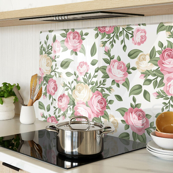 Tocător sticlă Model floral de trandafir