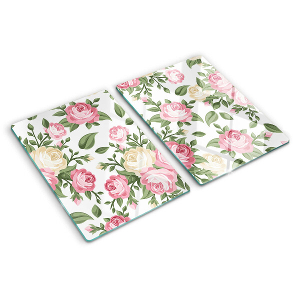 Tocător sticlă Model floral de trandafir