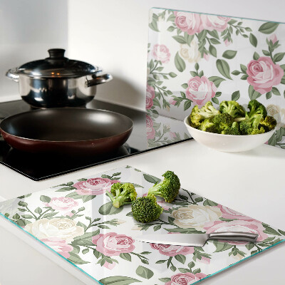 Tocător sticlă Model floral de trandafir