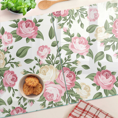 Tocător sticlă Model floral de trandafir