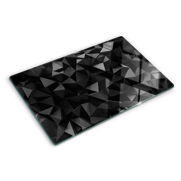 Tocător din sticlă Geometrie poligon în nuanțe de negru