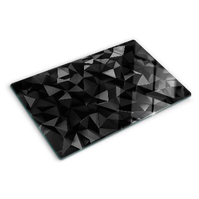 Tocător din sticlă Geometrie poligon în nuanțe de negru