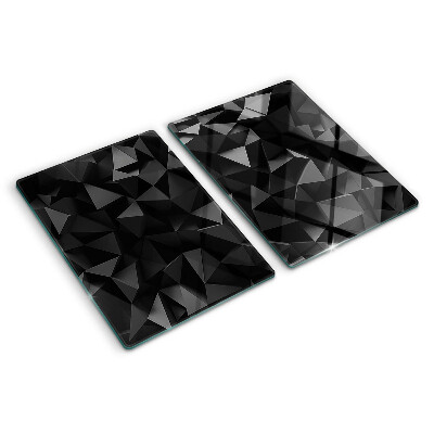 Tocător din sticlă Geometrie poligon în nuanțe de negru