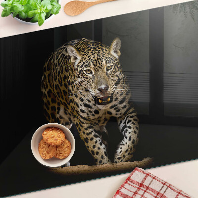 Tocător din sticlă Leopard în mișcare