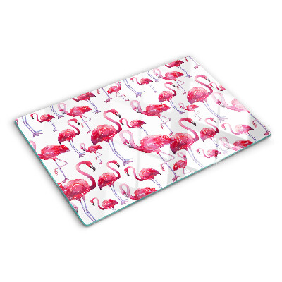 Tocător sticlă Flamingo pe fundal alb