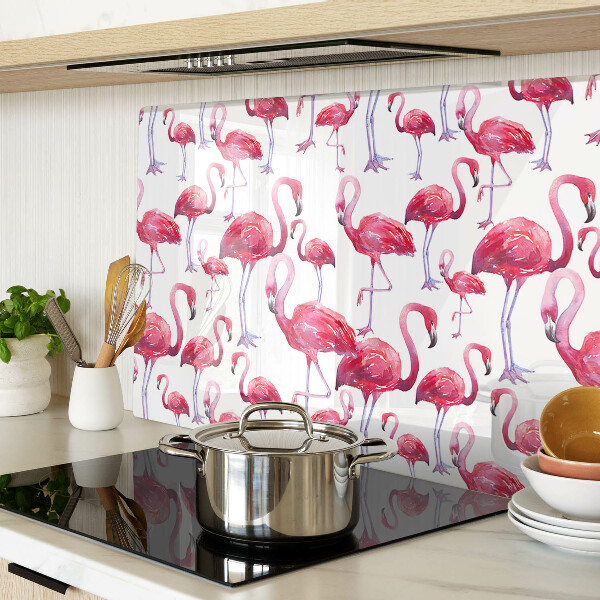 Tocător sticlă Flamingo pe fundal alb