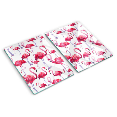 Tocător sticlă Flamingo pe fundal alb