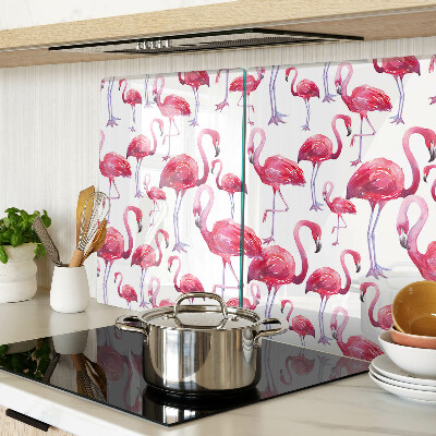 Tocător sticlă Flamingo pe fundal alb
