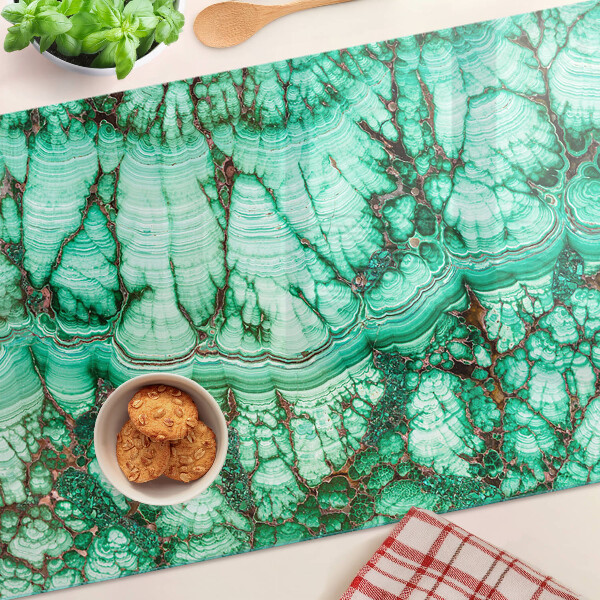 Tocător sticlă Marmură în nuanțe de verde