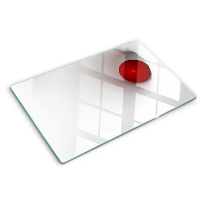 Tocător din sticlă Cerc roșu pe un fundal transparent