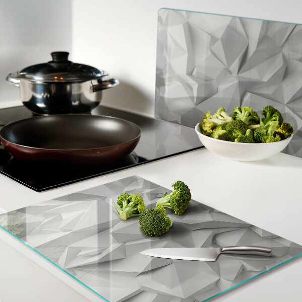 Tocător din sticlă Model 3D abstract în nuanțe de gri