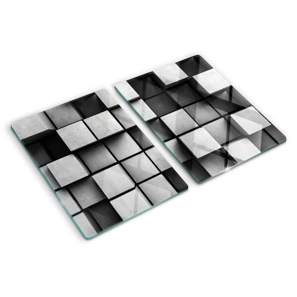 Tocător din sticlă Modele geometrice în nuanțe de gri