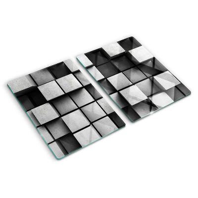 Tocător din sticlă Modele geometrice în nuanțe de gri