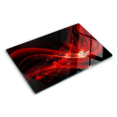 Tocător sticlă Valuri roșii cu efect de lumină