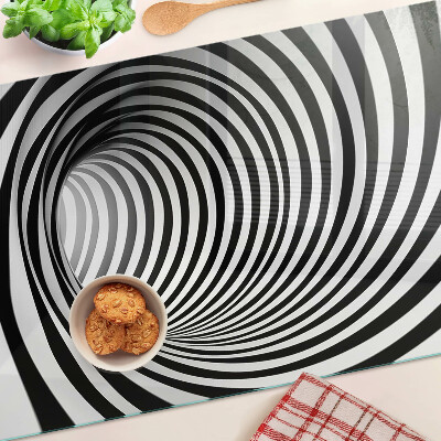 Tocător de bucătărie Model spiralat în nuanțe de alb și negru