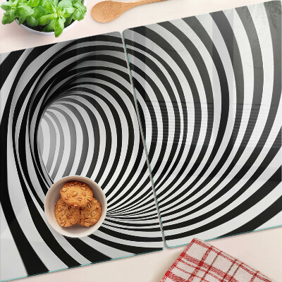 Tocător de bucătărie Model spiralat în nuanțe de alb și negru