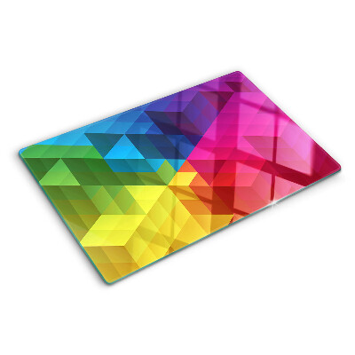 Tocător din sticlă Geometrie colorată în triunghiuri